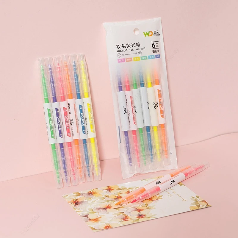 Pastel Highlighter Set Double Ended - 6 colori/set doppia testa punta unica