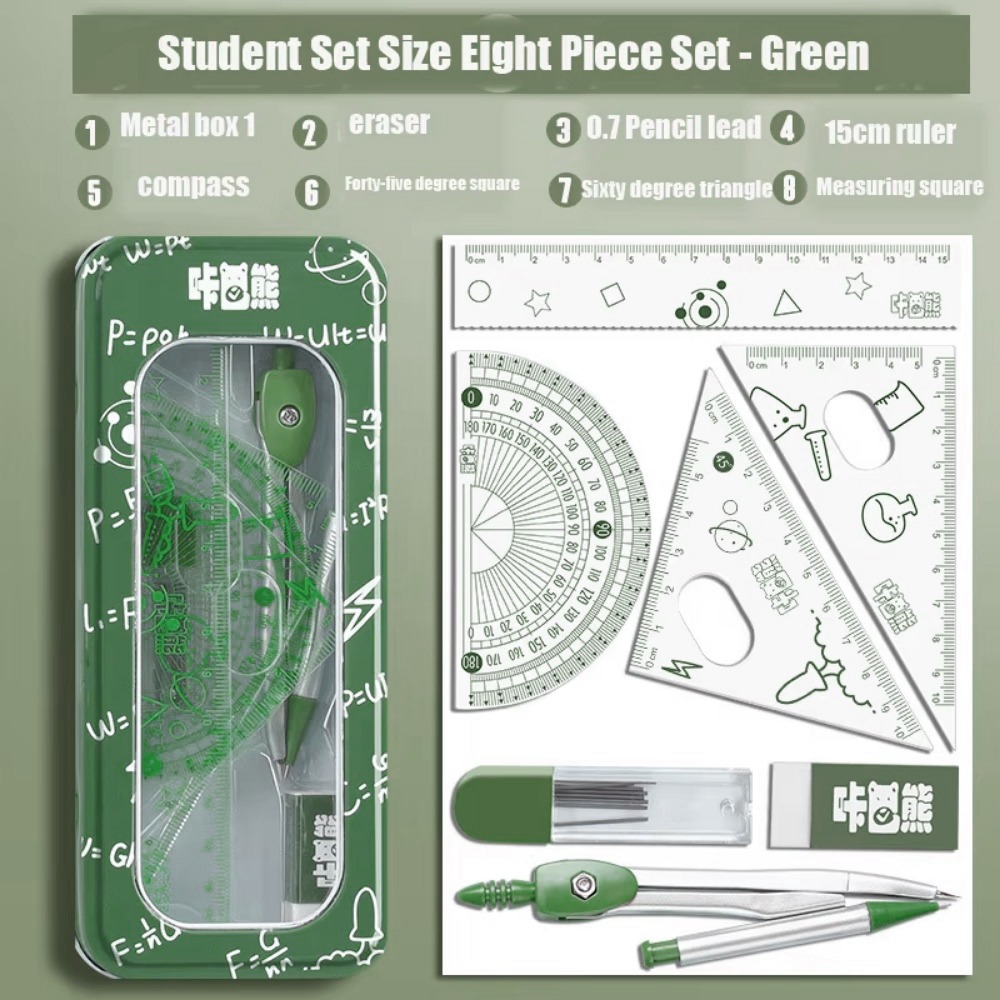 Set di 8 Pezzi Multifunzionale - Math Geometry Set With Compass recensione e prezzo